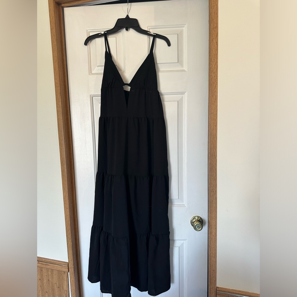Black cutout maxi dress